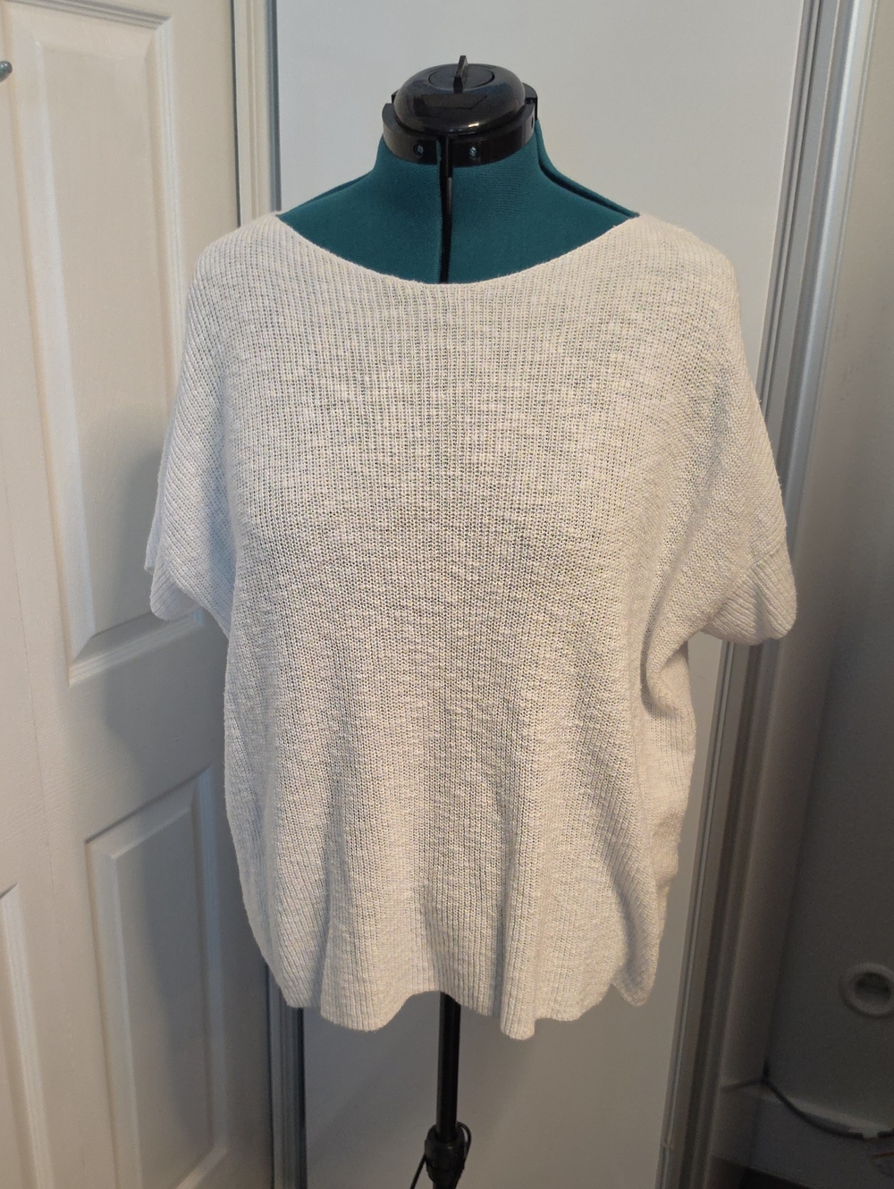 Eileen Fisher Cream Off-Shoulder Lightweight Knit Top XL
